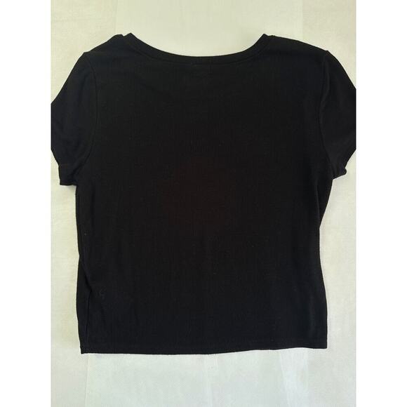 Garage Black Short Sleeve Crop Top G/L - Picture 4 of 4